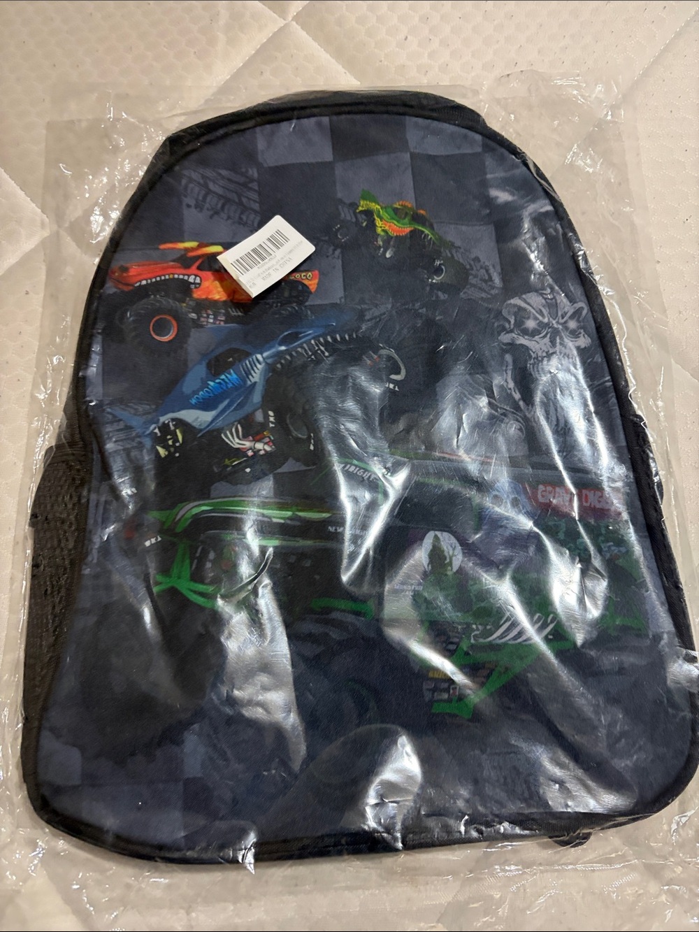 Boys' Monster Truck Print Backpack - Black Sealed